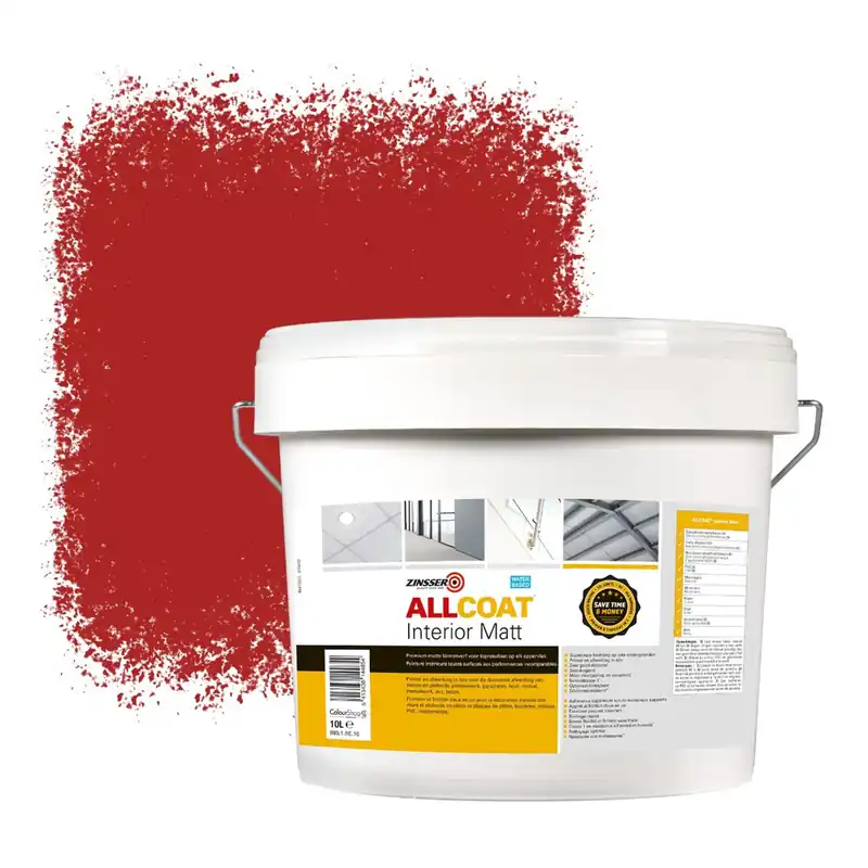 Rechtstreeks Van De Fabrikant Zinsser Allcoat Interior Muurverf RAL 3000 Vuurrood - 10 liter