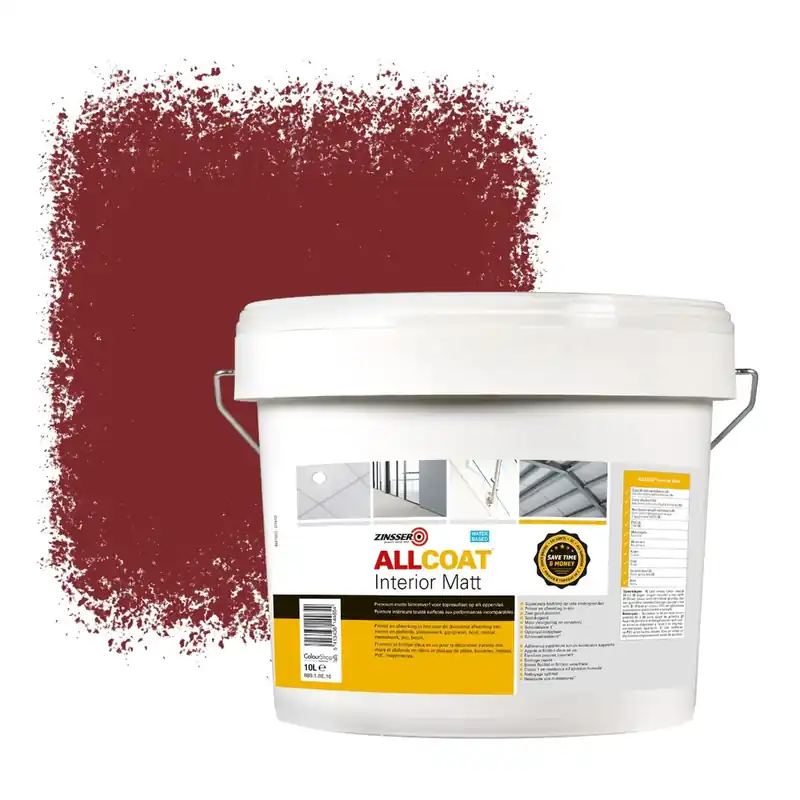 Betrouwbaar Zinsser Allcoat Interior Muurverf RAL 3011 Bruinrood - 10 liter
