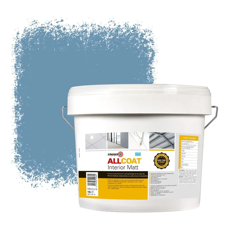 Beste Prijs Zinsser Allcoat Interior Muurverf RAL 5024 Pastelblauw - 10 liter
