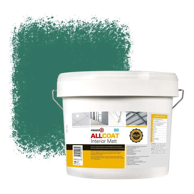 Zinsser Allcoat Interior Muurverf RAL 6000 Patinagroen - 10 liter Laatste Kans