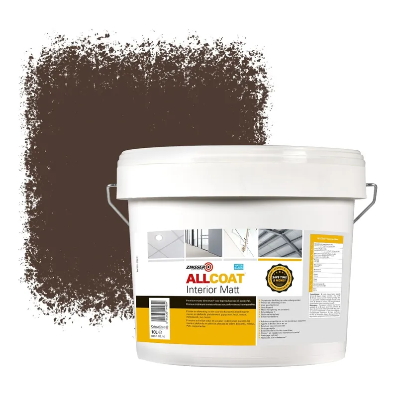Zinsser Allcoat Interior Muurverf RAL 8028 Terrabruin - 10 liter Op = Op