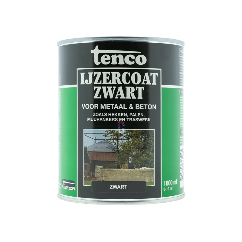 Flitsaanbieding Tenco Ijzercoat Zwart 1 liter