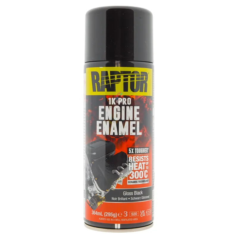 Koopje Raptor Engine Enamel - Motorblok Verf ZWART GLANS spuitbus 400ml