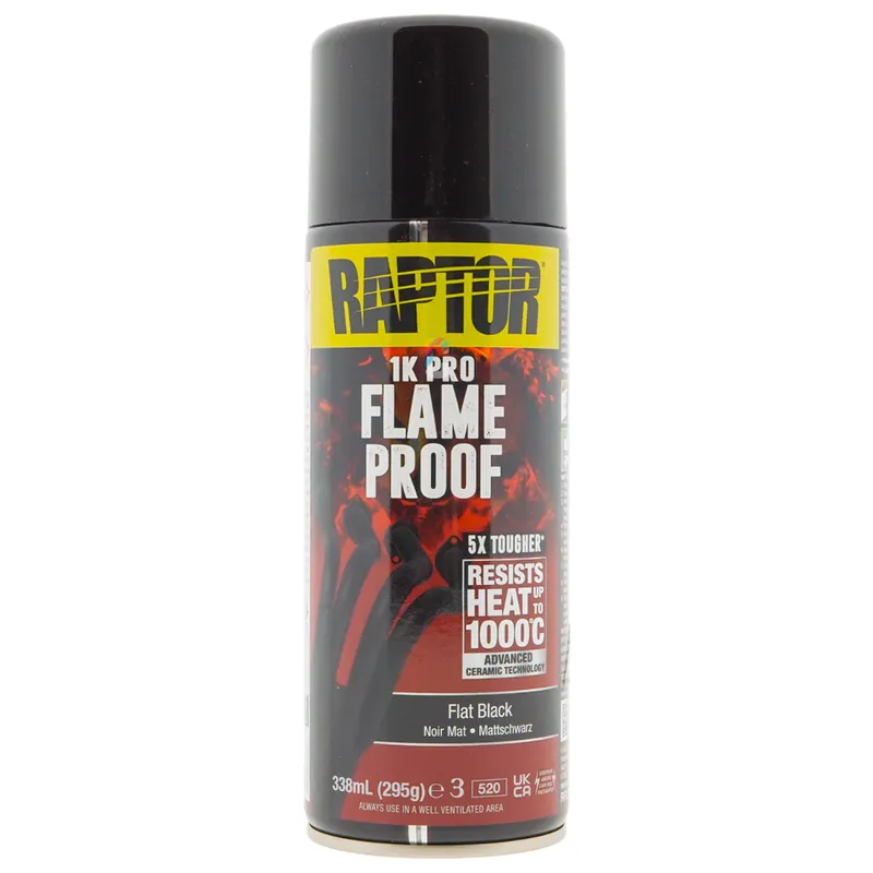Raptor Flameproof - Hittebestendige Verf ZWART MAT spuitbus 400ml Alleen Vandaag