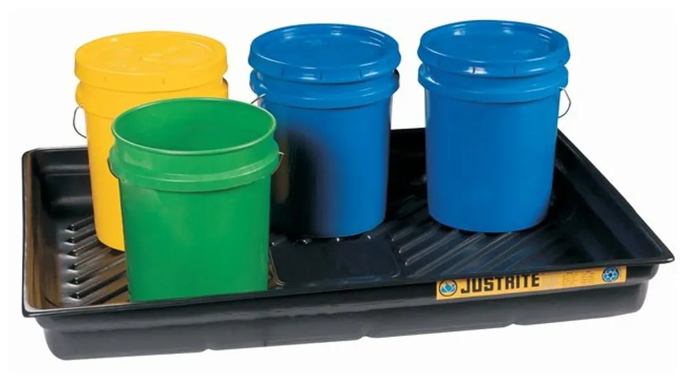 Rechtstreeks Van De Fabrikant JUSTRITE EcoPolyBlend Spill Tray PVC Opvangbak - laag model