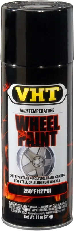 Direct Verzonden VHT Wheel Paint spuitbus - Velgenlak Zwart Hoogglans - 400ml