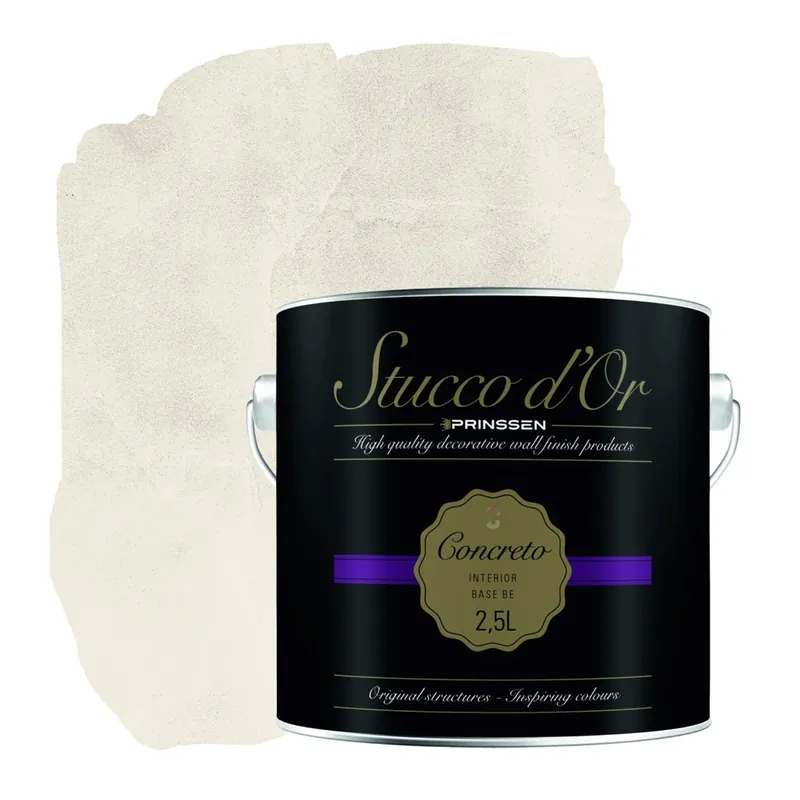 Weekendaanbieding Stucco d'Or Concreto Creamy White Betonlookverf - 2,5 liter
