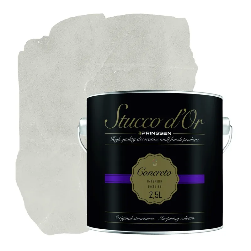 Tijdelijk Beschikbaar Stucco d'Or Concreto Silk Grey Betonlookverf - 2,5 liter