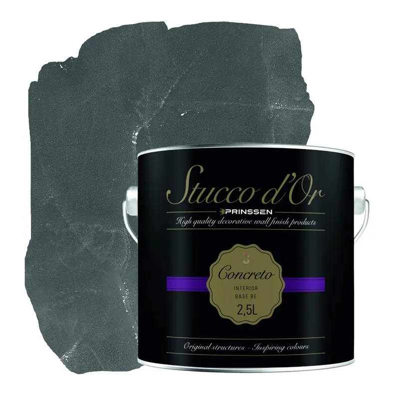 Stucco d'Or Concreto Industrial Charcoal Betonlookverf - 2,5 liter Lage Prijs