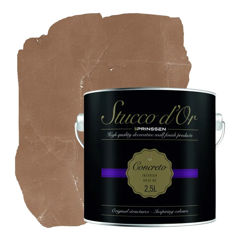 Express Levering Stucco d'Or Concreto Country Cacao Brown Betonlookverf - 2,5 liter