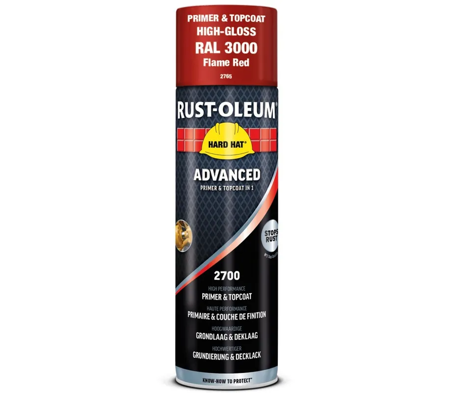 Rust-Oleum Grondverf & Lak in 1 spuitbus ROOD - RAL3000 Betrouwbaar