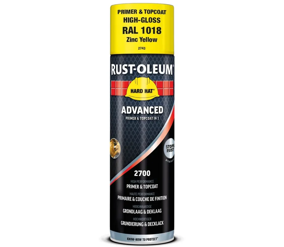 Rust-Oleum Grondverf & Lak in 1 spuitbus GEEL - RAL1018 Direct Beschikbaar
