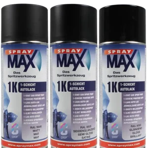 Lak Zwart in Spuitbus SprayMax - RAL9005 Gereduceerde Prijs