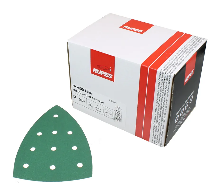 Beperkt Aanbod RUPES HQ400 Delta Polyester Schuurpapier met 10 gaten - 100 stuks
