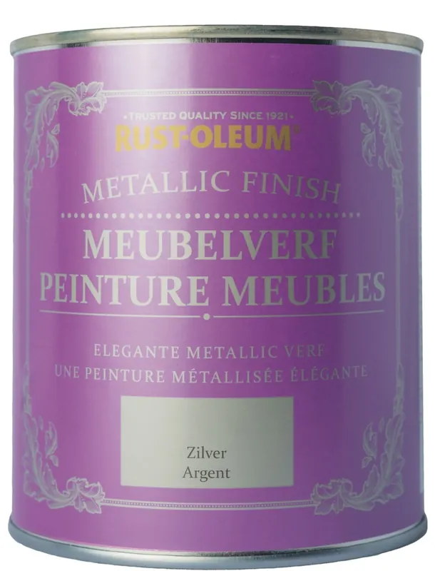 Rust-Oleum Meubelverf Metallic Zilver in Blik Weekendaanbieding
