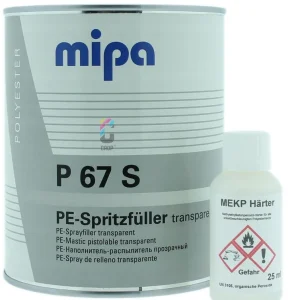 MIPA P67 S Carbon 2K Polyester Primer Filler in blik + Verharder Voordeelprijs