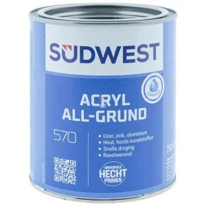 Südwest ACRYL U51 All Grund WIT Grondverf op Waterbasis 750ml Nieuw