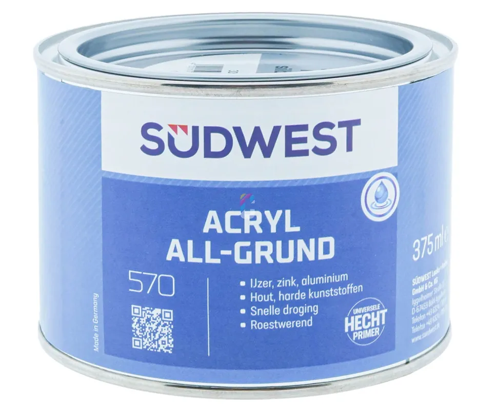 Premium Südwest ACRYL U51 All Grund GRIJS Grondverf op Waterbasis 375ml
