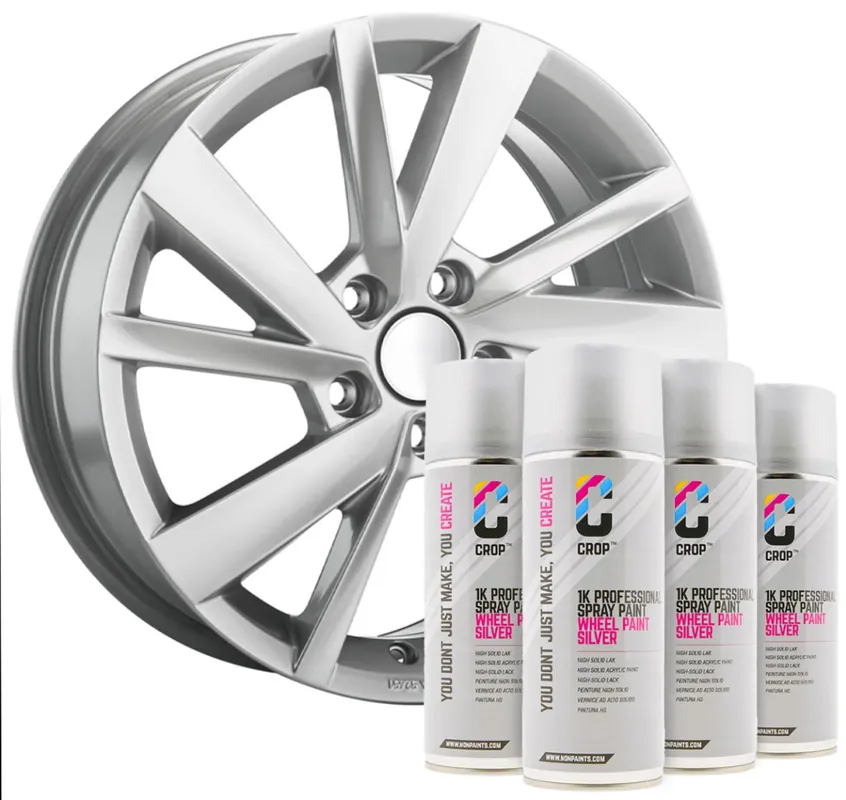 Populair CROP Velgen Verf ZILVER spuitbussen set - 4x 400ml