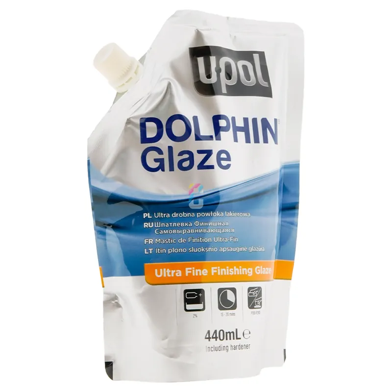 U-POL DOLPHIN Glaze 2K Afwerkingsplamuur 440ml + Verharder Speciale Aanbieding