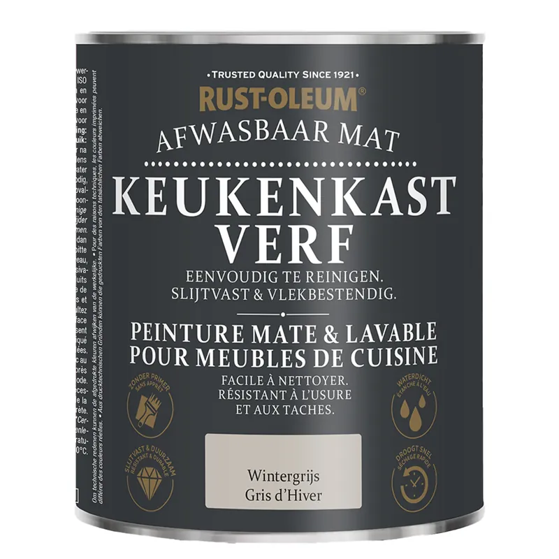 Rust-Oleum Keukenkastjes Verf Wintergrijs 750ml Superprijs
