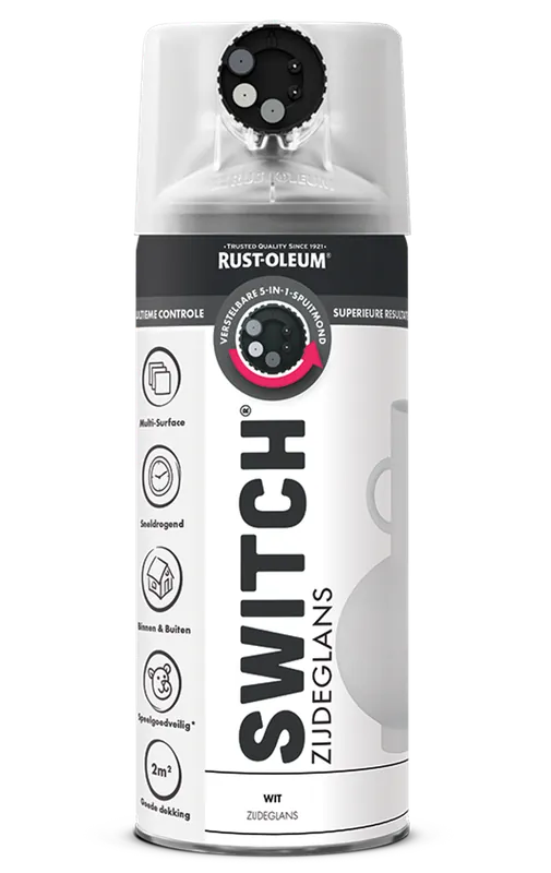 Rust-Oleum Switch Spuitbus Verf Zijdeglans 400ml - Wit Koop Online