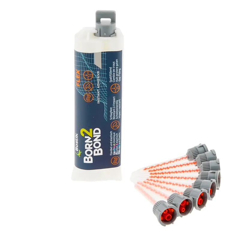 Bostik Born2Bond Flex Cyanoacrylaatlijm 50 gram + 8 Mixertips Hoge Kwaliteit