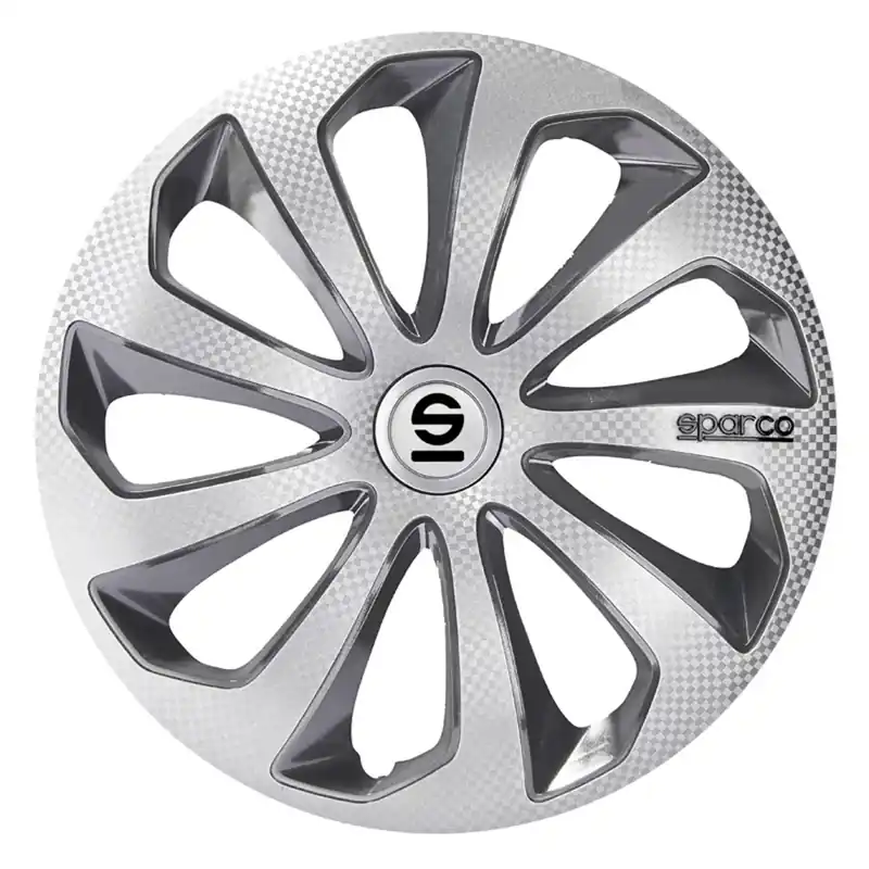 Betaalbaar Sparco Wieldoppen Sicilia 14 inch Zilver Grijs Carbon - 4 stuks