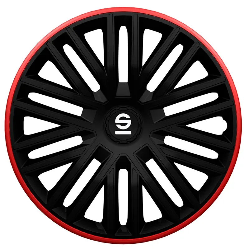 Betrouwbaar Sparco Wieldoppen Bergamo 15 inch Zwart Rood - 4 stuks