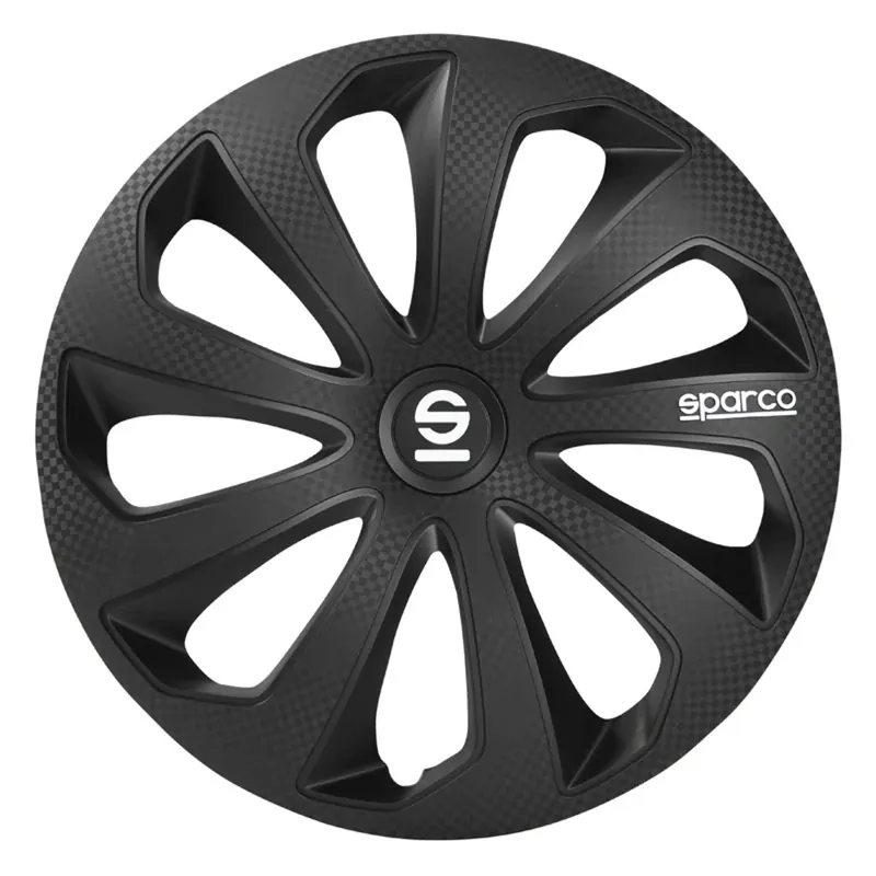 Sparco Wieldoppen Sicilia 16 inch Zwart Carbon - 4 stuks Finale Uitverkoop