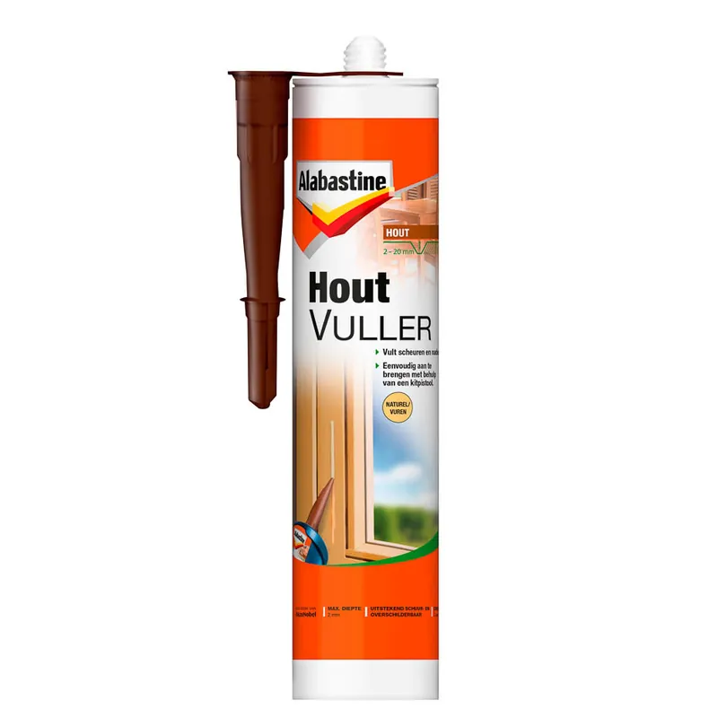 Alabastine Houtvuller - 485 gram Wit Koker Gratis Retour