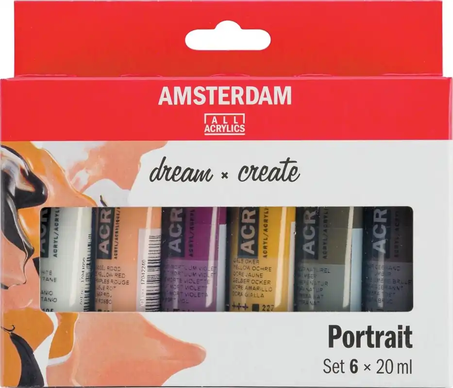 Royal Talens Amsterdam Set 6 x 20 ml - Portretkleuren Nieuw