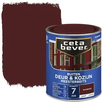 Cetabever Meesterbeits Deur en Kozijn Dekkend Zijdeglans - Wijnrood - 0,75 liter Beperkt Aanbod
