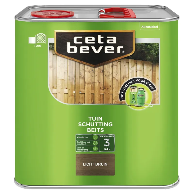 Betaalbaar Cetabever Schuttingbeits Mat - Licht Bruin - 2,5 liter