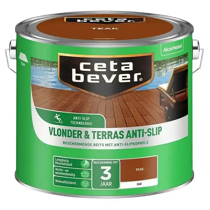 Cetabever Vlonder & Terras Anti-Slip Beits Transparant - Teak Goedkoop