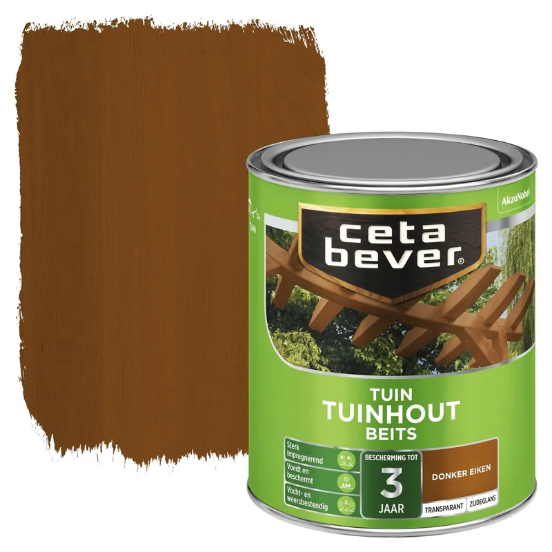 Cetabever Tuinhout Beits Transparant Zijdeglans - Donker Eiken Uitverkoop