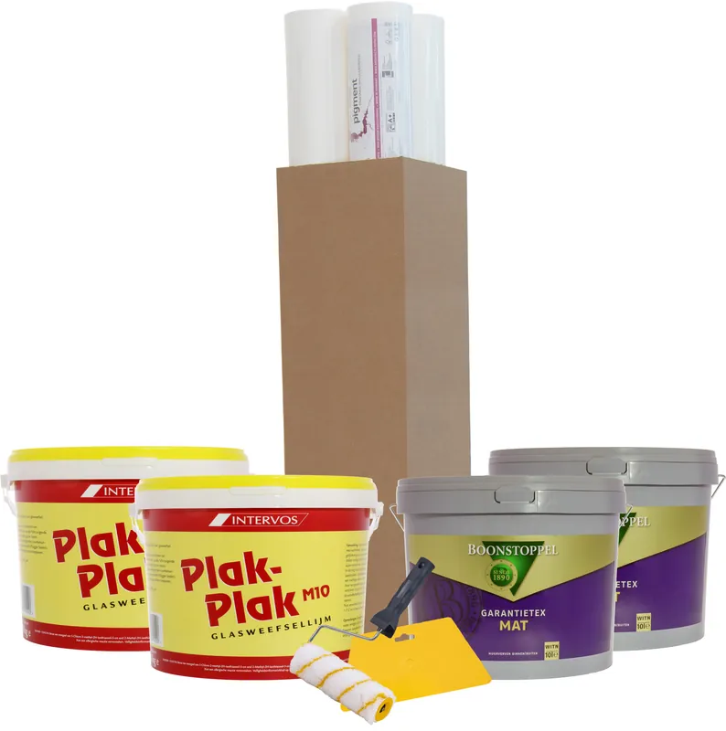 Voordeelprijs Complete Renovlies Set Boonstoppel Mat - Wit