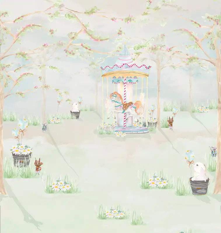 Beste Prijs Decoprint Cute Walls- Carousel 265x280cm - CW6111-1
