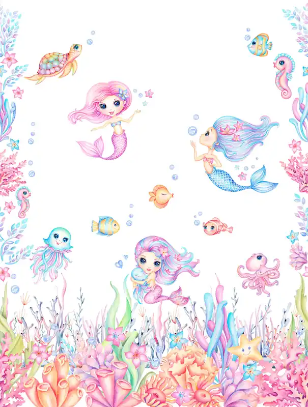 Decoprint Cute Walls- Little Mermaids 212x280cm - CW6059-1 Betrouwbaar