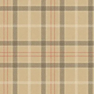 Actieprijs Dutch Wallcoverings Sauvage Ruit - Beige/Rood