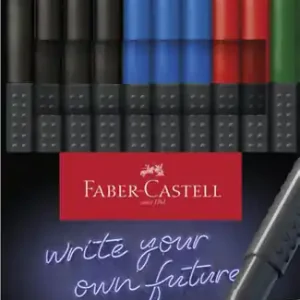 Actieprijs Faber Castell Fineliner Grip 0,4mm - Office set 10 stuks
