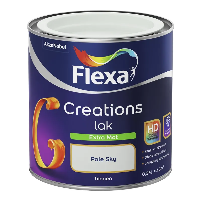 Finale Uitverkoop Flexa Creations Lak Extra Mat - Pale Sky