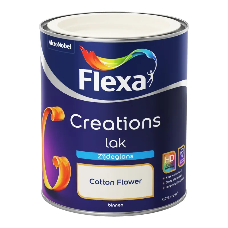 Alleen Vandaag Flexa Creations Lak Zijdeglans - Cotton Flower