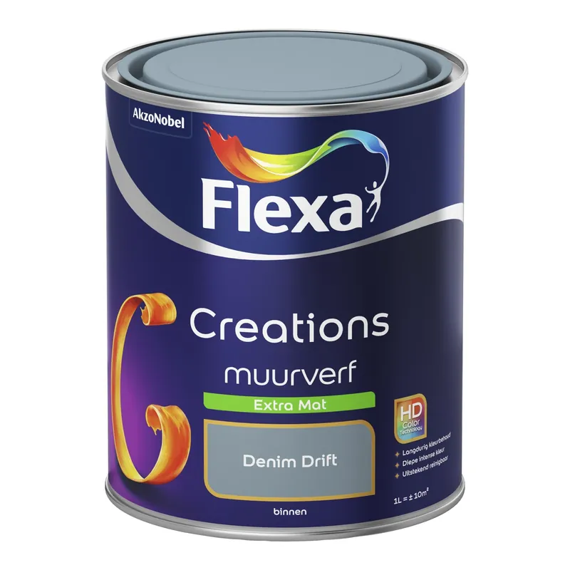 Meest Verkocht Flexa Creations Muurverf Extra Mat - Denim Drift