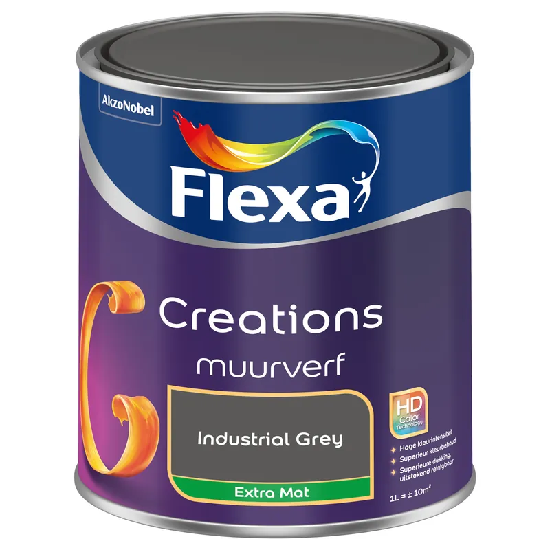 Nu Kopen Flexa Creations Muurverf Extra Mat - Industrial Grey