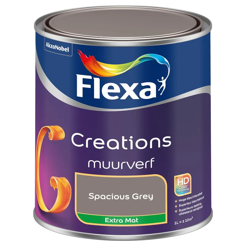 Finale Uitverkoop Flexa Creations Muurverf Extra Mat - Spacious Grey