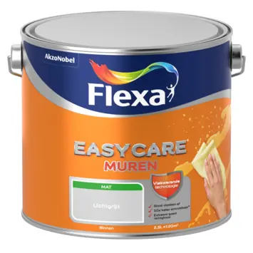 Flexa Easycare Muurverf Mat - Lichtgrijs - 2,5 liter Laatste Versie
