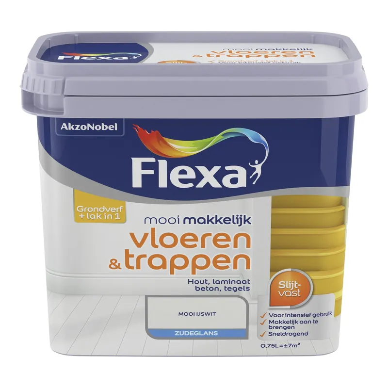Koop Online Flexa Mooi Makkelijk Vloeren en Trappen - Fris Wit / RAL 9016