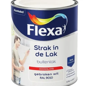 Flexa Strak In De Lak Buitenlak Hoogglans 750 ml RAL 9010 Express Levering