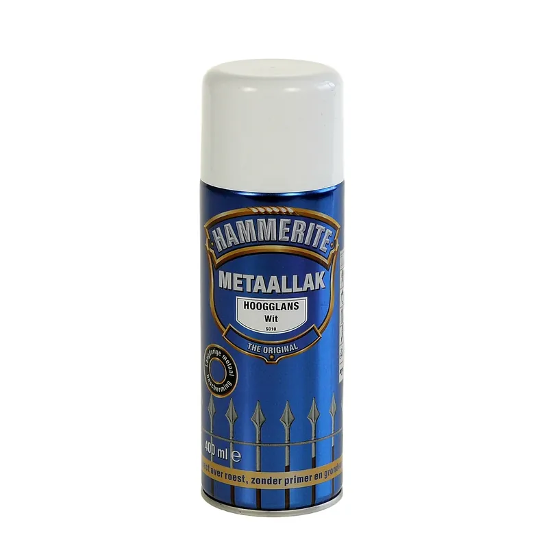 Hammerite Metaallak Direct over Roest Hoogglans Spuitbus - 400 ml S010 Wit Beperkt Aanbod